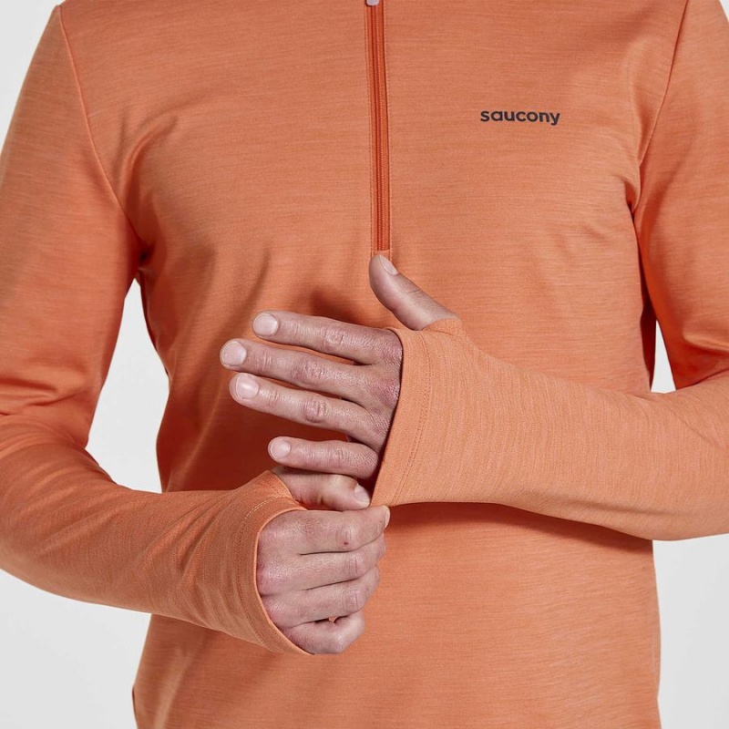 Men's Saucony Solstice 1/4 Zip Tops Orange | SG S75340-T62