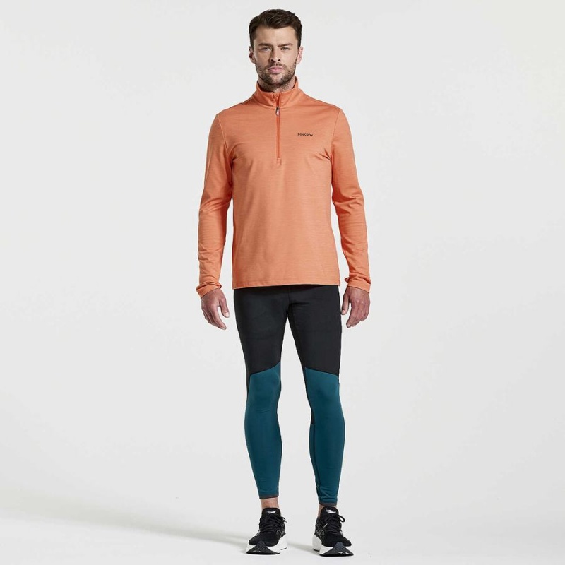 Men's Saucony Solstice 1/4 Zip Tops Orange | SG S75340-T62