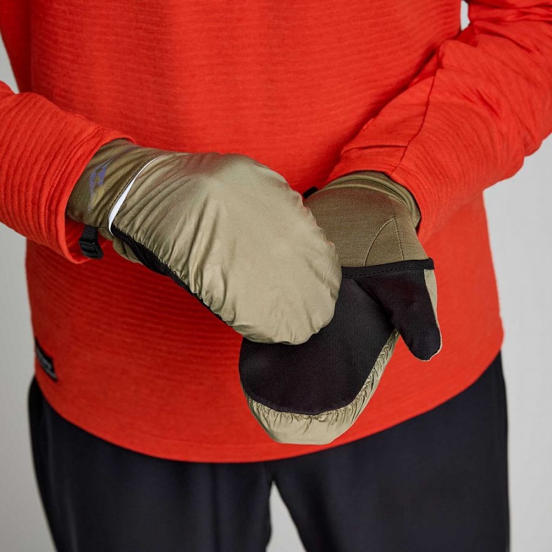 Men's Saucony Solstice Convertible Mitt Gloves Coffee | SG S90415-T85