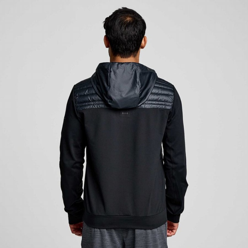 Men's Saucony Solstice Oysterpuff Hoody Jackets Black | SG S28061-S86