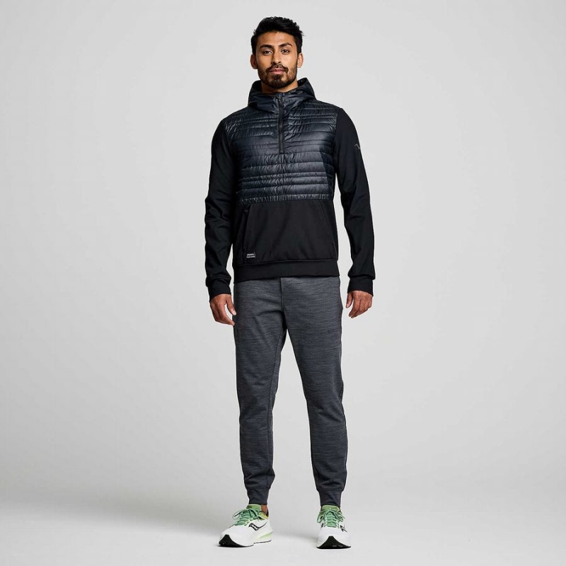 Men's Saucony Solstice Oysterpuff Hoody Jackets Black | SG S28061-S86