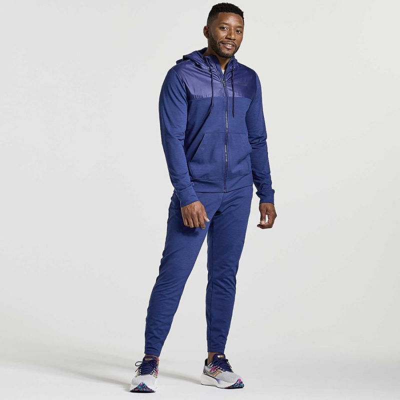 Men's Saucony Solstice Zip Hoody Tops Navy | SG S16285-Z34