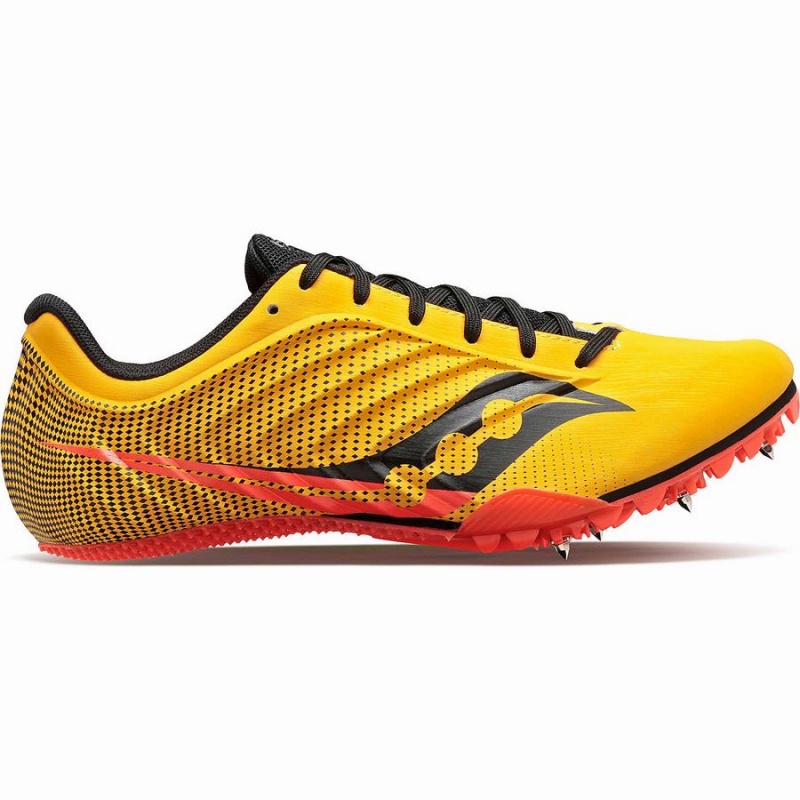 Men\'s Saucony Spitfire 5 Track Spikes Gold / Red | SG S39710-Z95