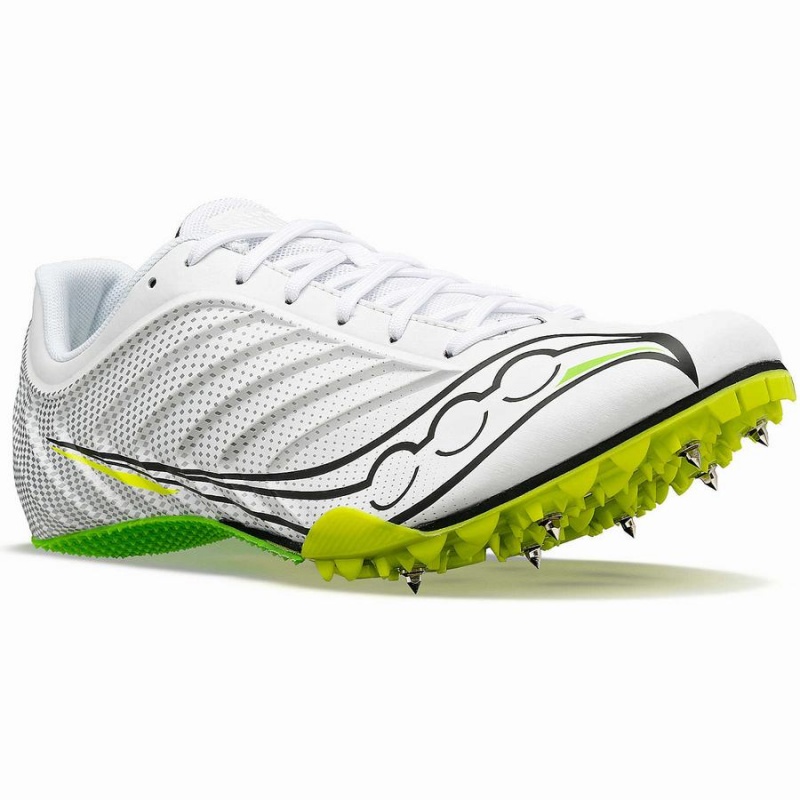 Men's Saucony Spitfire 5 Track Spikes White / Green | SG S98742-P72