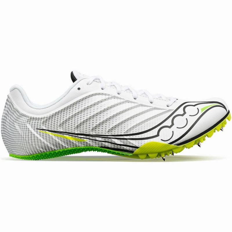 Men\'s Saucony Spitfire 5 Track Spikes White / Green | SG S98742-P72