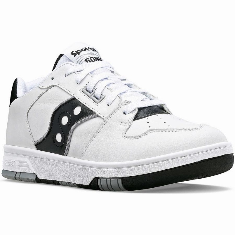 Men's Saucony Spot-Bilt™ Sonic Low Sneakers White / Black | SG S73502-Z49