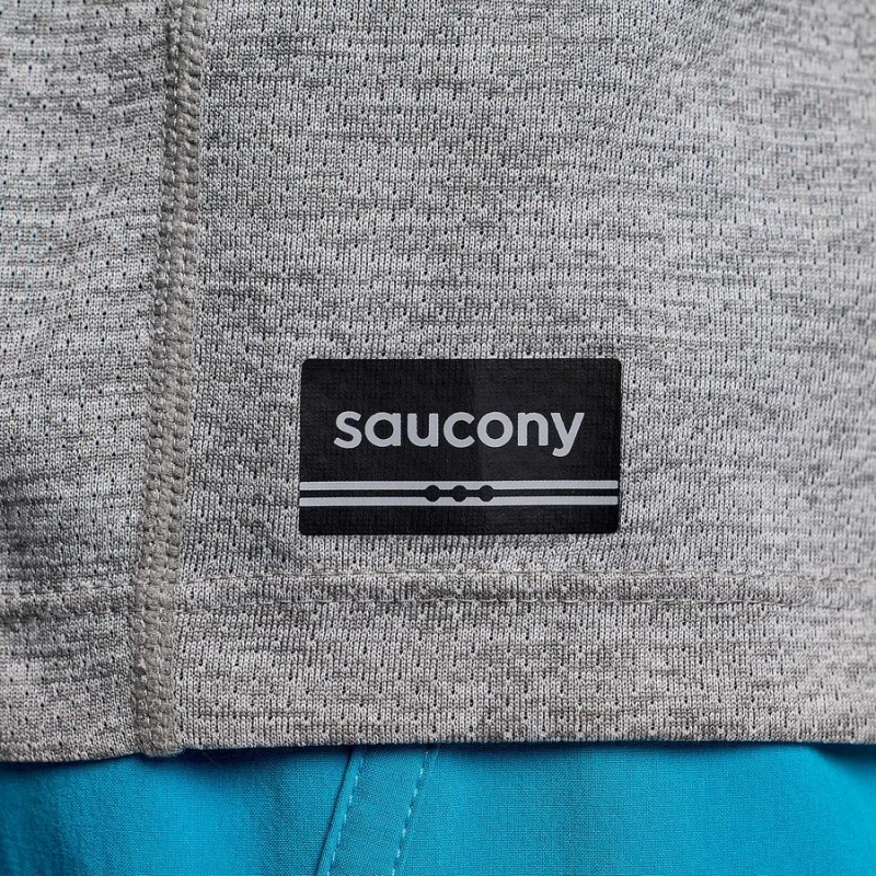 Men's Saucony Stopwatch Graphic Long Sleeve T Shirts Light Grey | SG S87510-E84