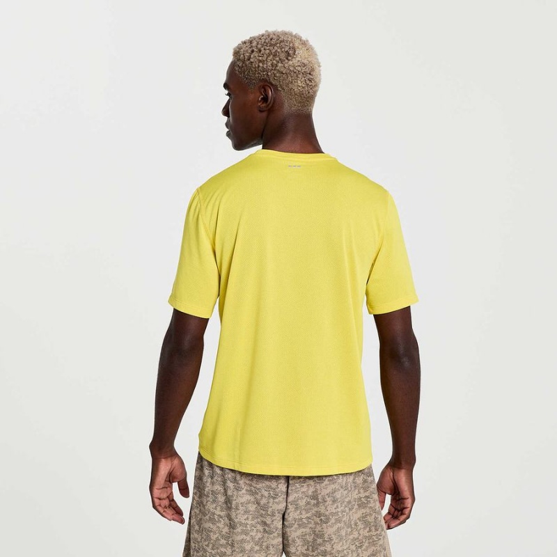 Men's Saucony Stopwatch Graphic Short Sleeve T Shirts Yellow | SG S03789-W86