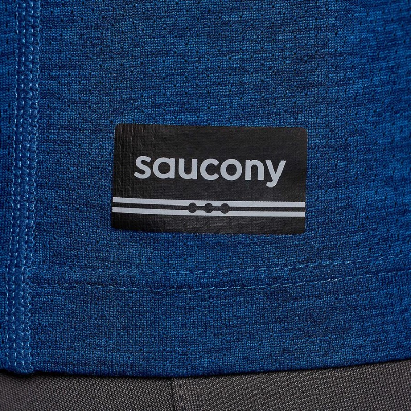 Men's Saucony Stopwatch Graphic Short Sleeve T Shirts Indigo | SG S65874-R70