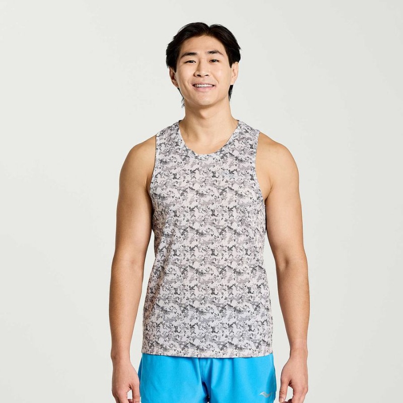 Men\'s Saucony Stopwatch Graphic Singlet Tank Top Camo | SG S80625-L47