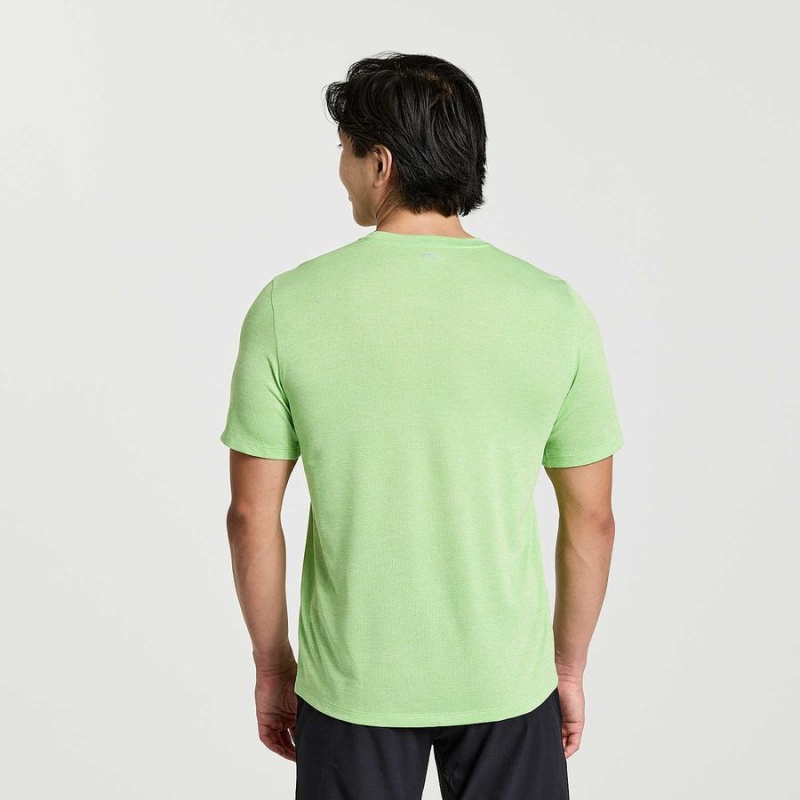 Men's Saucony Stopwatch Short Sleeve T Shirts Green | SG S52398-Q96