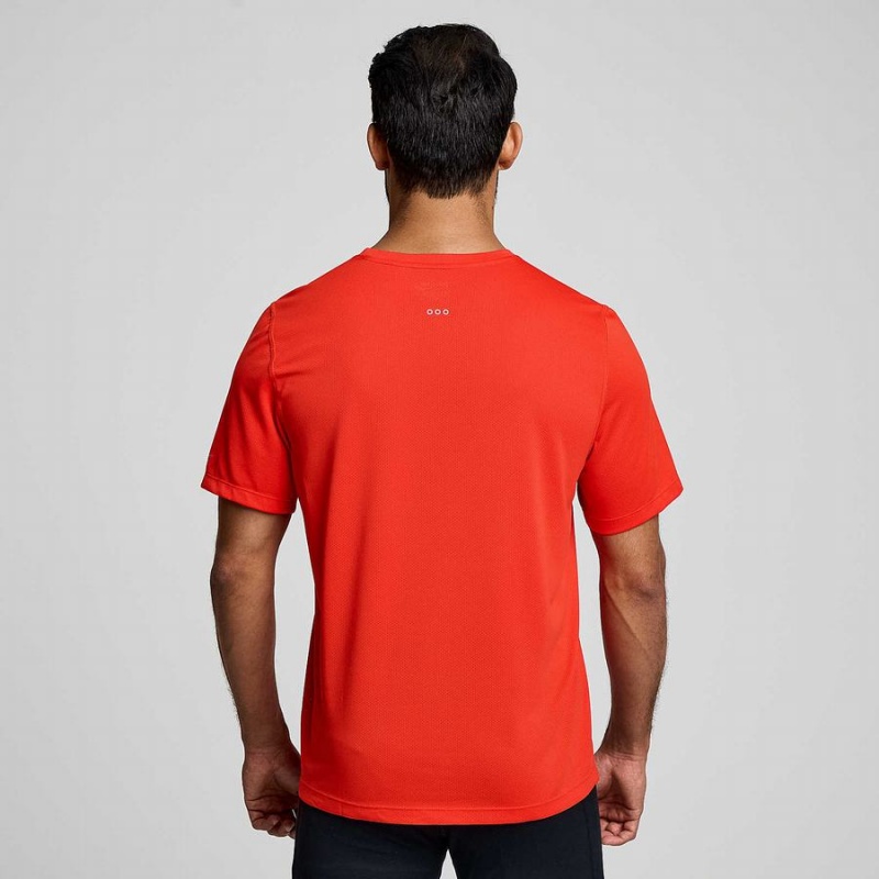 Men's Saucony Stopwatch Short Sleeve T Shirts Red | SG S51963-W16