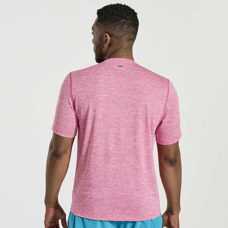 Men's Saucony Stopwatch Short Sleeve T Shirts Pink | SG S67903-R21