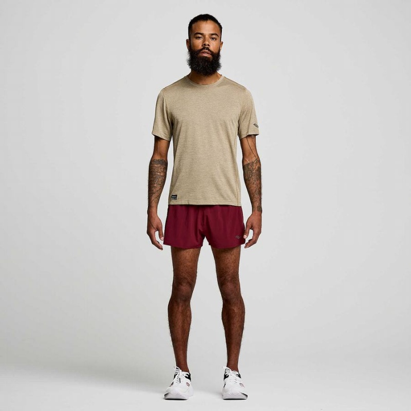 Men's Saucony Stopwatch Short Sleeve T Shirts Coffee | SG S72910-U98