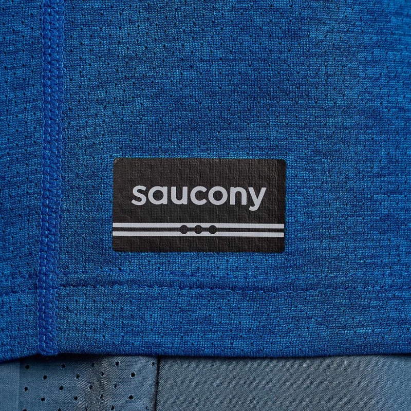 Men's Saucony Stopwatch Singlet Tank Top Blue | SG S65132-K38