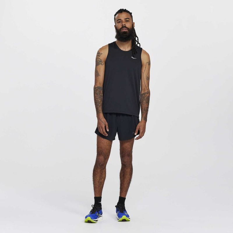 Men's Saucony Stopwatch Singlet Tank Top Black | SG S38261-L59