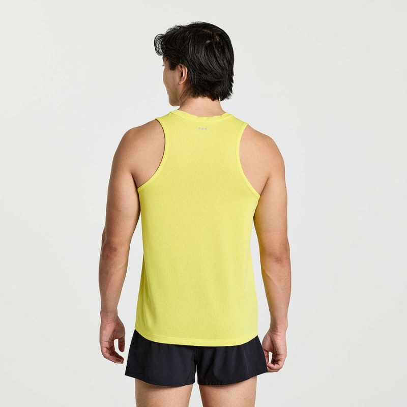 Men's Saucony Stopwatch Singlet Tank Top Yellow | SG S82619-Q80