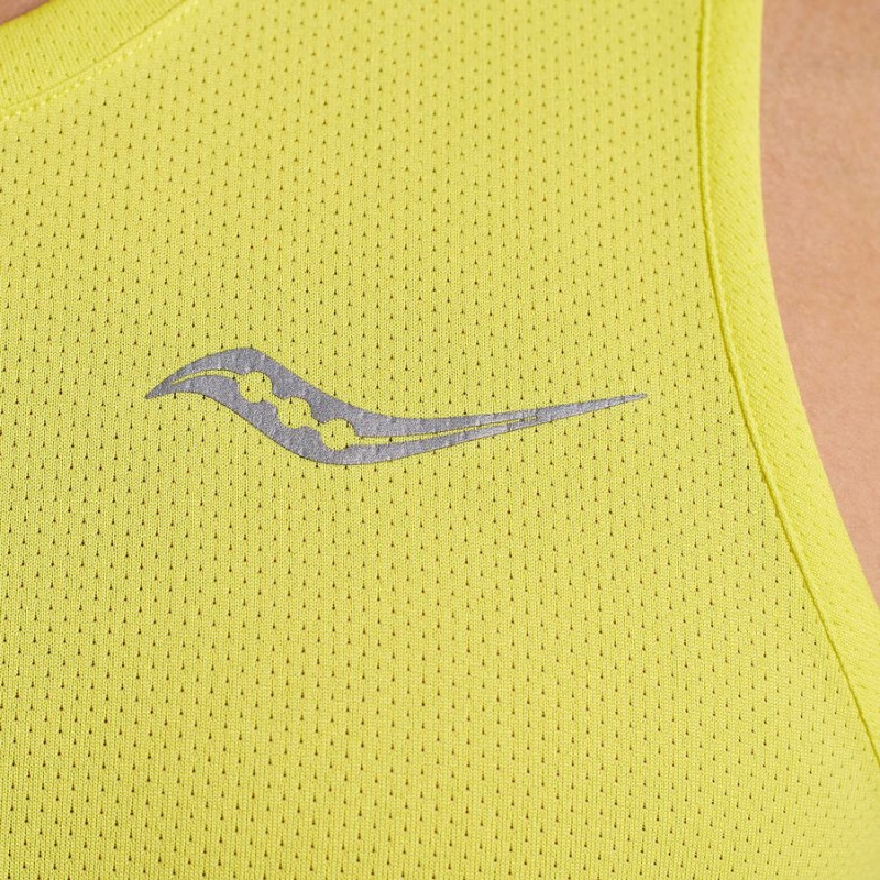 Men's Saucony Stopwatch Singlet Tank Top Yellow | SG S82619-Q80