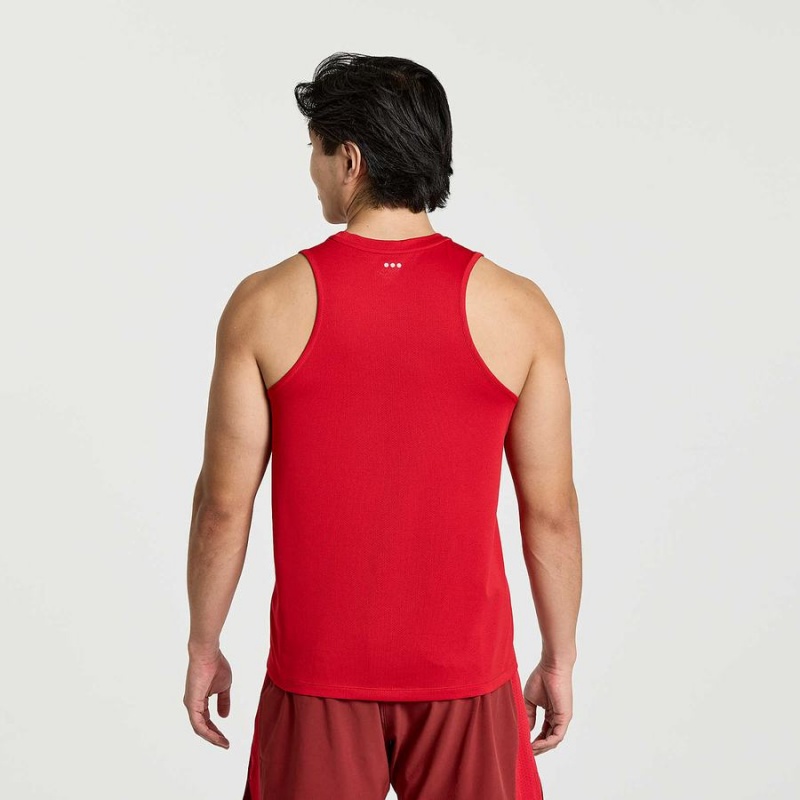 Men's Saucony Stopwatch Singlet Tank Top Red | SG S41325-W31