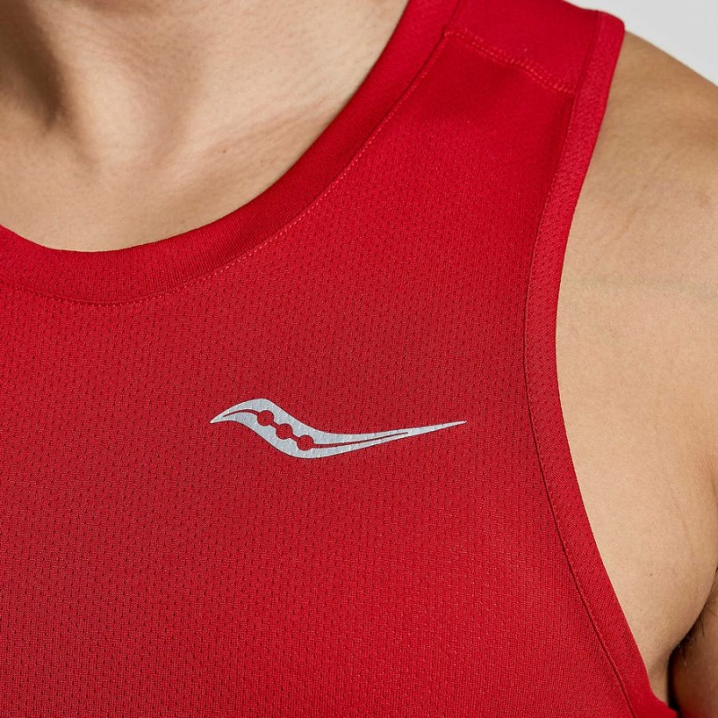 Men's Saucony Stopwatch Singlet Tank Top Red | SG S41325-W31