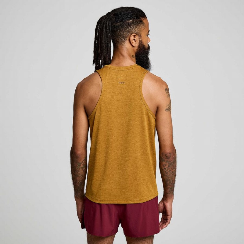 Men's Saucony Stopwatch Singlet Tank Top Brown | SG S92730-R08