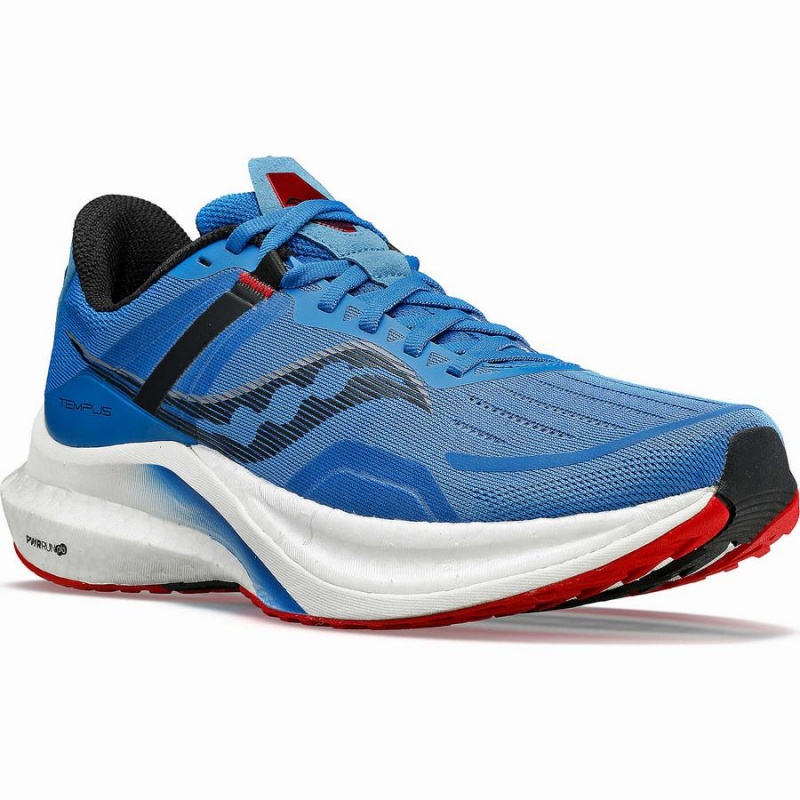 Men's Saucony Tempus Running Shoes Blue / Red | SG S48032-V48