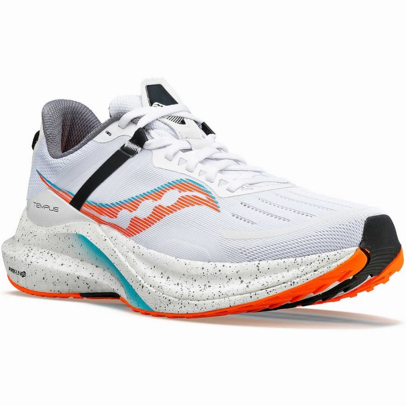 Men's Saucony Tempus Running Shoes White | SG S14657-P93