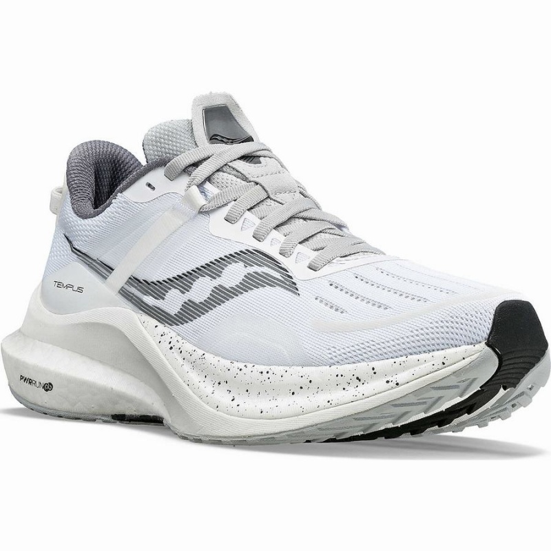 Men's Saucony Tempus Running Shoes White / Black | SG S47395-Z63