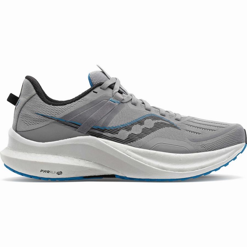 Men\'s Saucony Tempus Wide Running Shoes Grey / Blue | SG S42167-B87