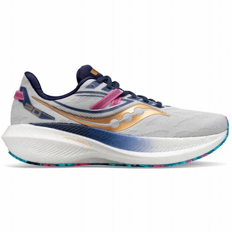 Men\'s Saucony Triumph 20 Running Shoes Grey / Gold | SG S81350-Q39