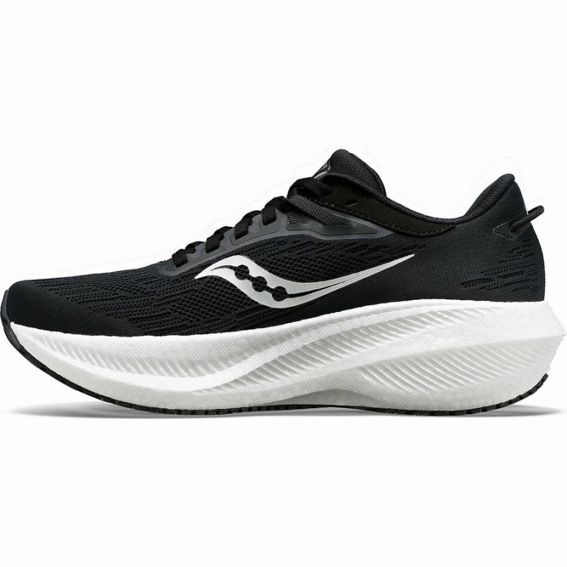 Men's Saucony Triumph 21 Running Shoes Black / White | SG S92846-F31