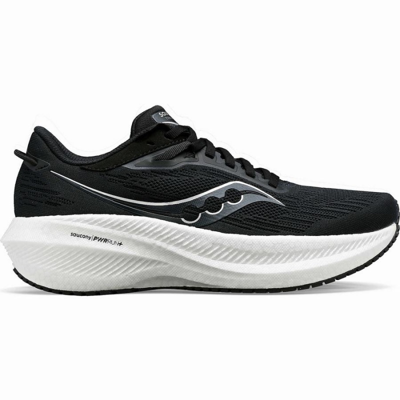 Men\'s Saucony Triumph 21 Running Shoes Black / White | SG S92846-F31