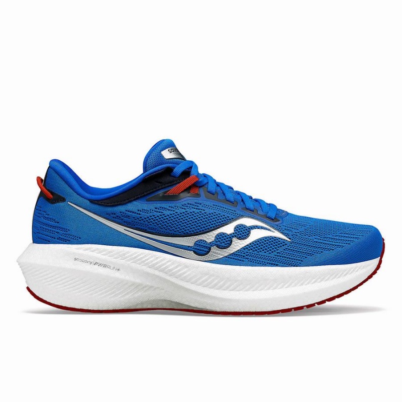 Men\'s Saucony Triumph 21 Running Shoes Deep Blue / Silver | SG S04859-D48