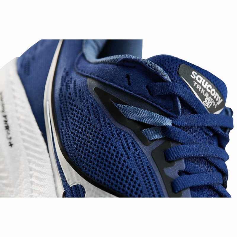 Men's Saucony Triumph 21 Running Shoes Indigo / Black | SG S35427-H06