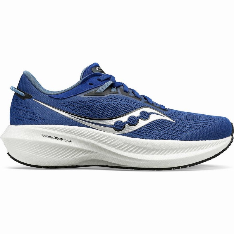 Men\'s Saucony Triumph 21 Running Shoes Indigo / Black | SG S35427-H06