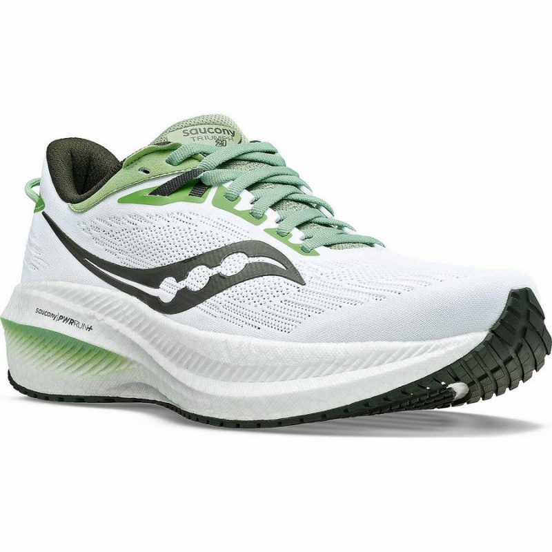 Men's Saucony Triumph 21 Running Shoes White | SG S16839-V62