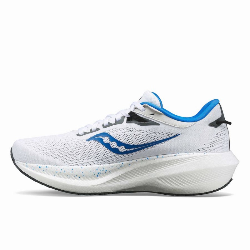 Men's Saucony Triumph 21 Running Shoes White / Deep Blue | SG S63987-N43