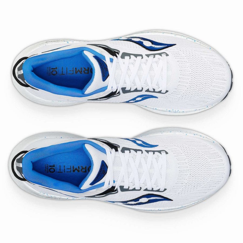 Men's Saucony Triumph 21 Running Shoes White / Deep Blue | SG S63987-N43