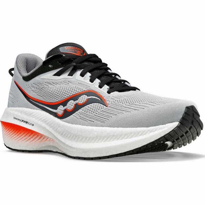 Men's Saucony Triumph 21 Wide Running Shoes Grey / Black | SG S27640-D27