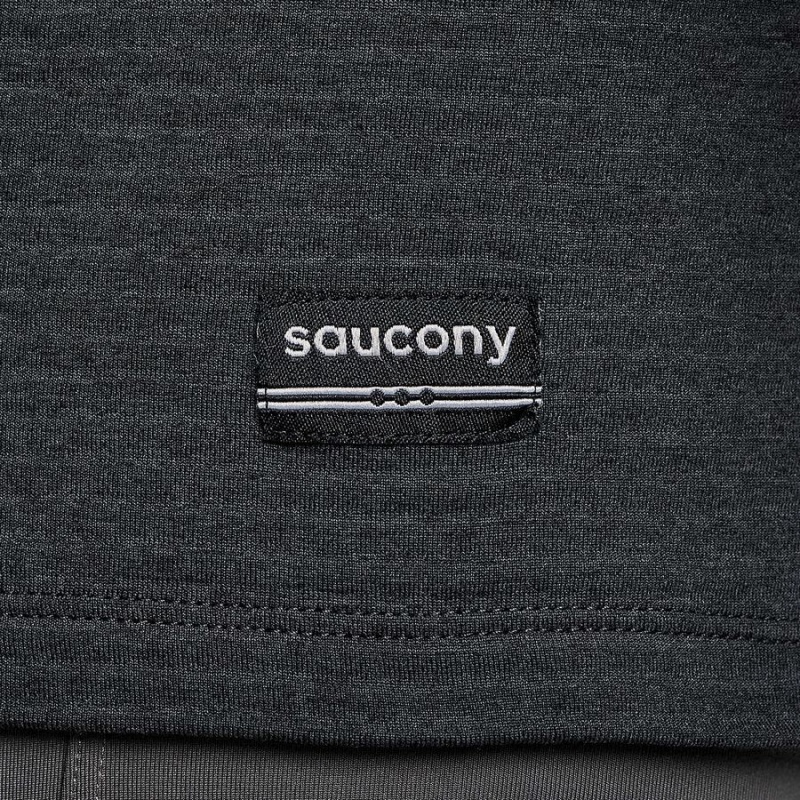 Men's Saucony Triumph 3D 1/2 Zip Tops Black | SG S16283-X93