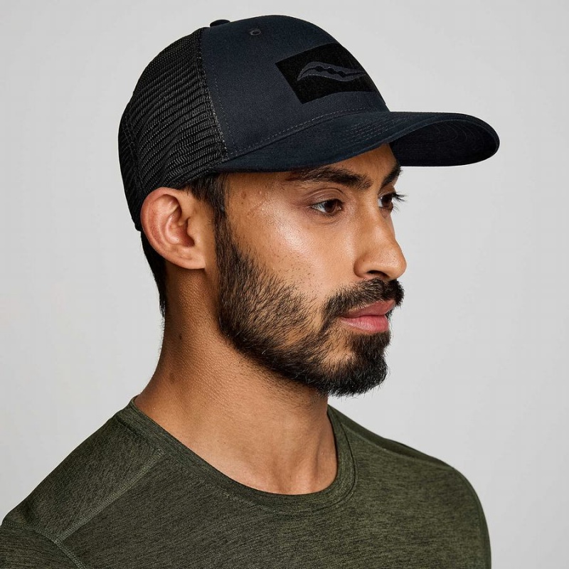 Men\'s Saucony Trucker Hats Black | SG S28935-H84