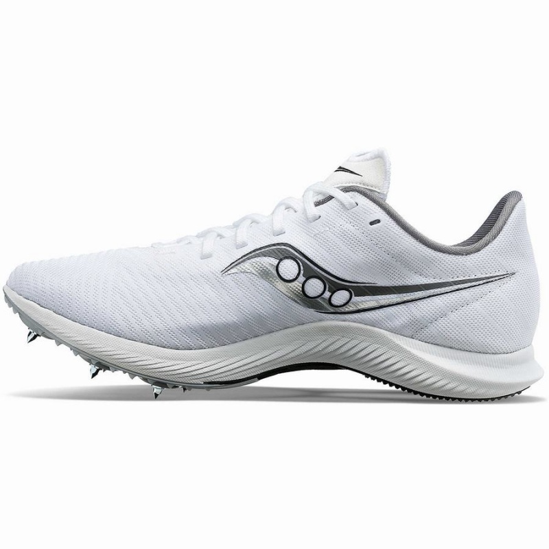 Men's Saucony Velocity MP Track Spikes White / Silver | SG S96342-G14