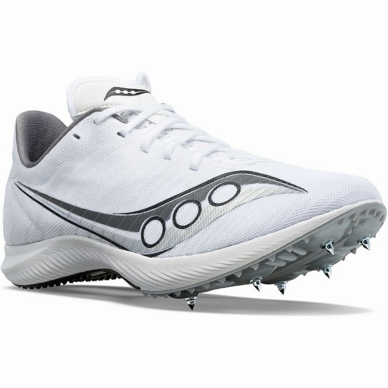 Men's Saucony Velocity MP Track Spikes White / Silver | SG S96342-G14