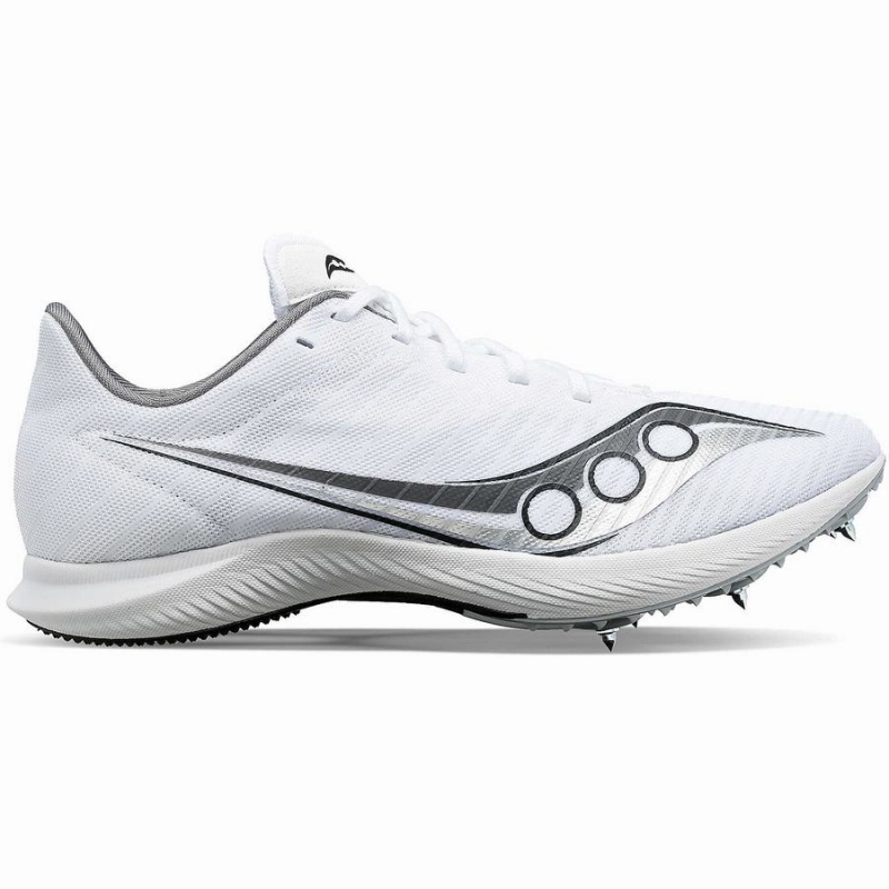 Men\'s Saucony Velocity MP Track Spikes White / Silver | SG S96342-G14