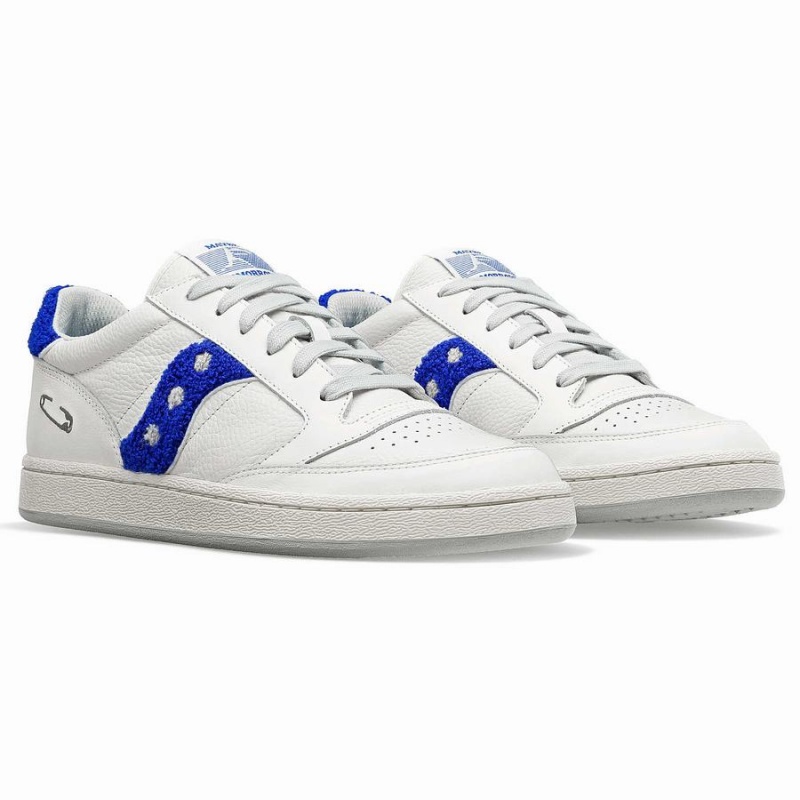 Men's Saucony X Maybe Tomorrow Jazz Court Varsity Sneakers White / Blue | SG S16359-F31