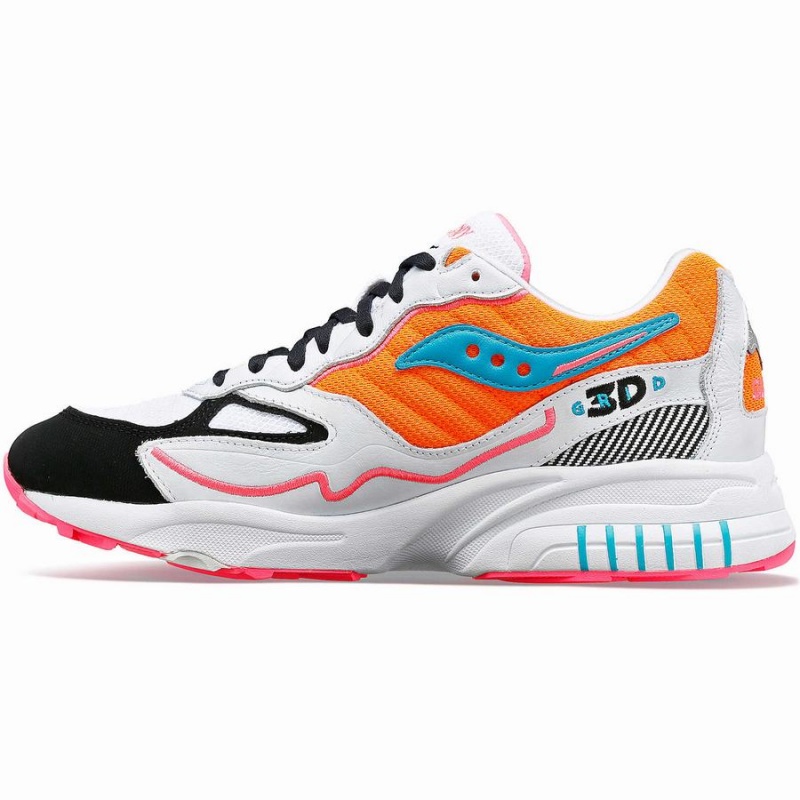 Women's Saucony 3D Grid Hurricane Sneakers White / Orange | SG S48093-D91