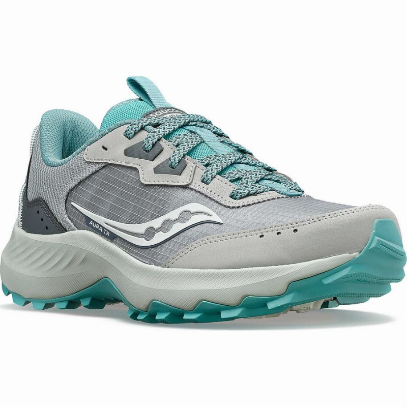 Women's Saucony Aura TR Running Shoes Grey / Turquoise | SG S40851-B94