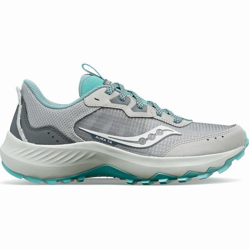 Women\'s Saucony Aura TR Running Shoes Grey / Turquoise | SG S40851-B94