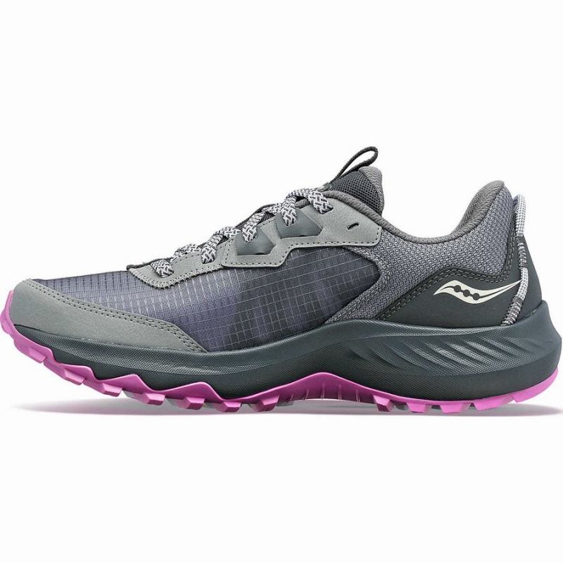 Women's Saucony Aura TR Trail Running Shoes Grey / Purple | SG S82365-B15