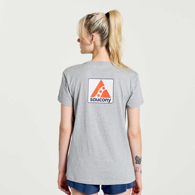 Women's Saucony Boston Rested T Shirts Grey | SG S46027-R57